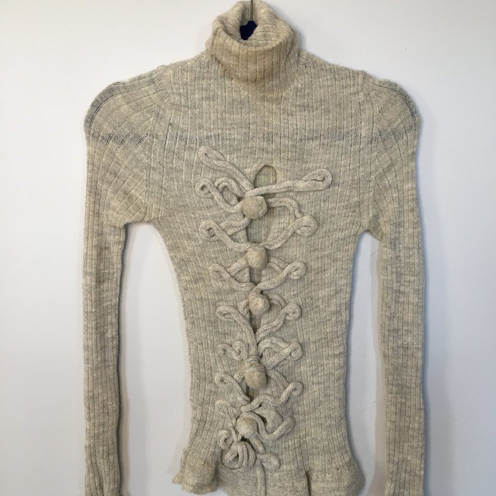 Jean Paul Gaultier Maille Femme Grey Turtle Neck Sweater
